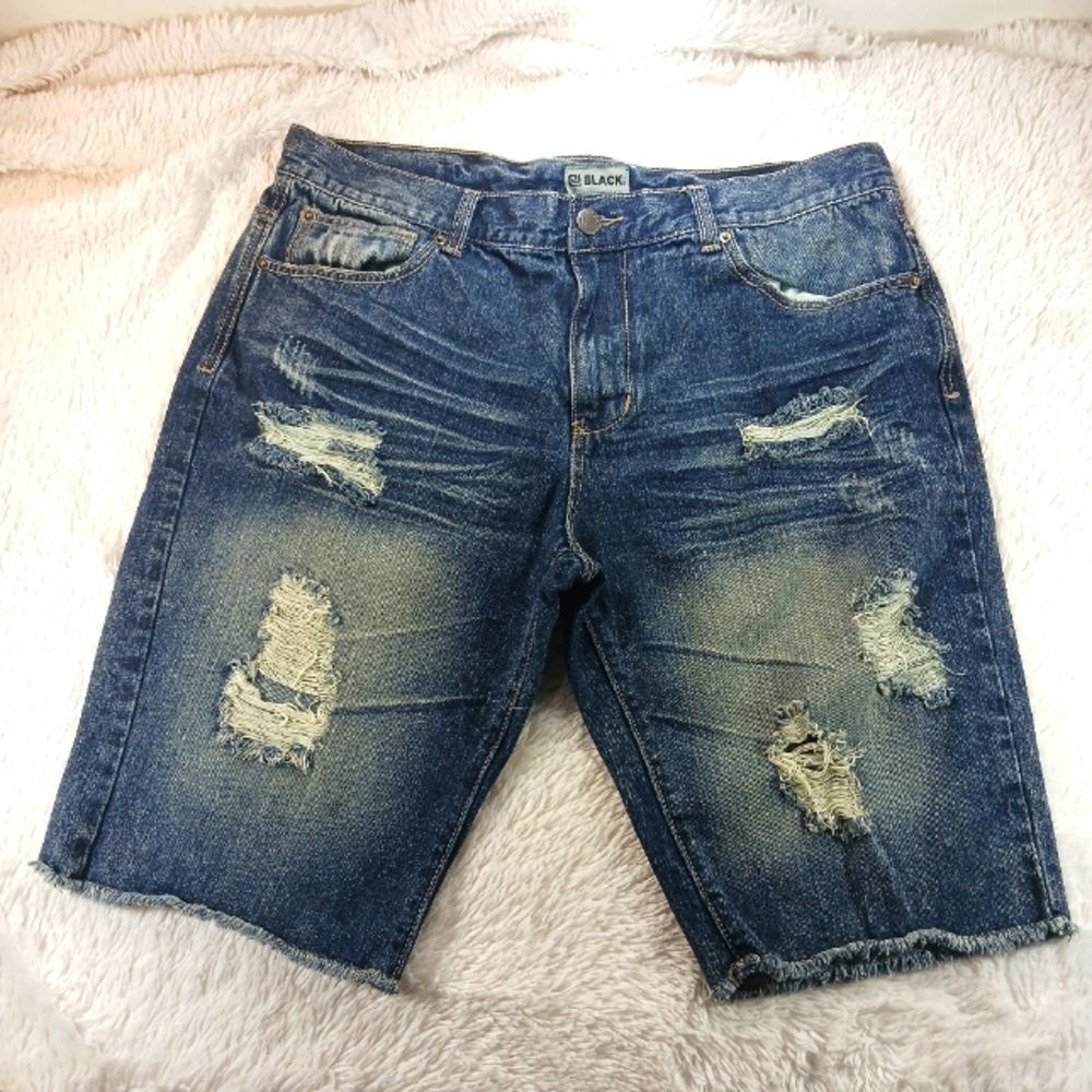 Jordan Craig Legacy Edition Black Lable Distressed Denim Skate Shorts Mens 36...